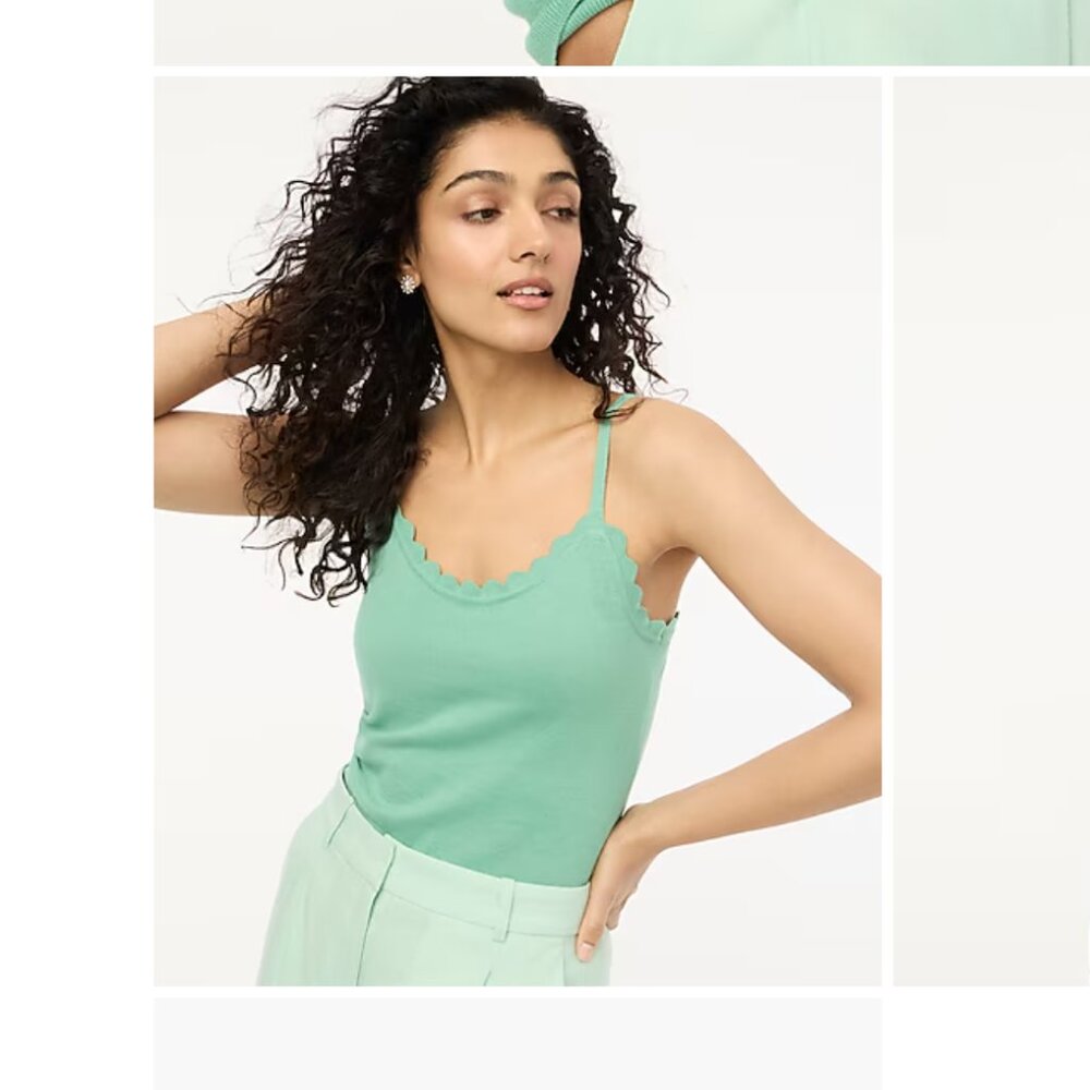 NWT J Crew Factory scalloped sweater shell tank top medium M 6 8 - Picture 3 of 5